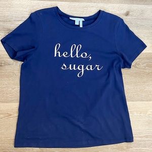NWOT Draper James Hello Sugar Tshirt‎ Tee Navy Blue Size Medium